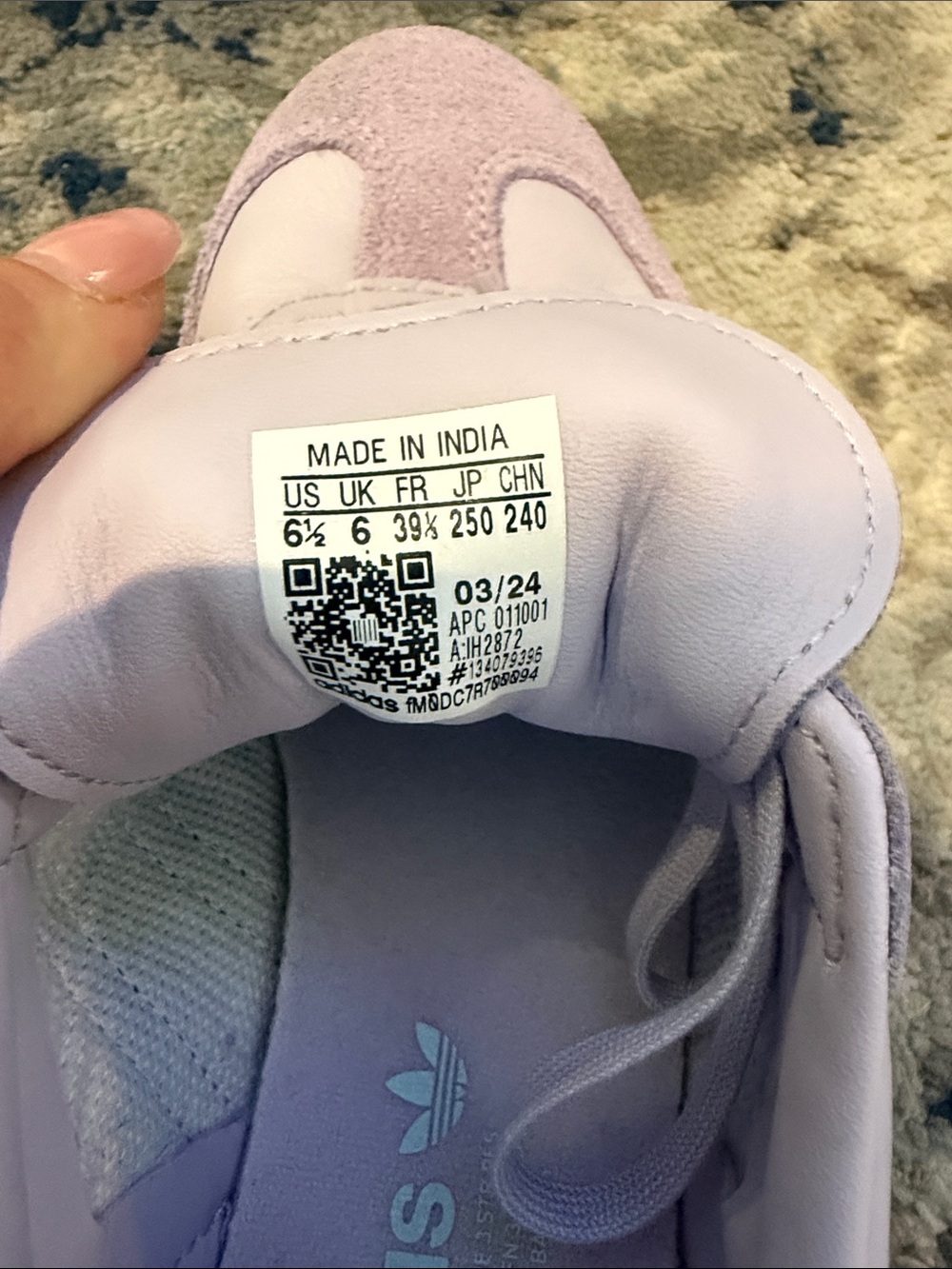 LIKE NEW: Adidas Lavender/Turquoise Samba OG Women's Sneakers - Picture 6 of 6